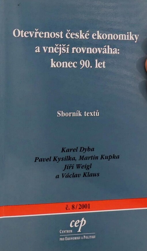 Otevřenost české ekonomiky a vnější rovnováha: konec 90. let :sborník textů