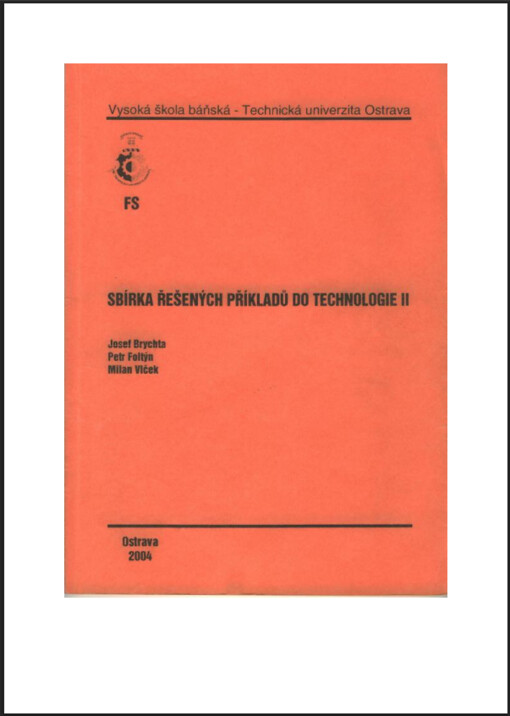 Sbírka řešených příkladů do Technologie II