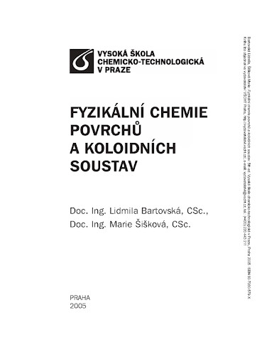 Fyzikální chemie povrchů a koloidních soustav