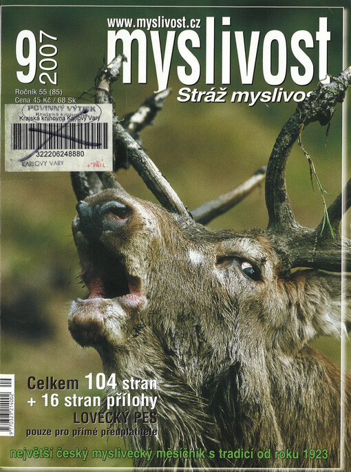 Myslivost : odborný časopis pro lidovou myslivost