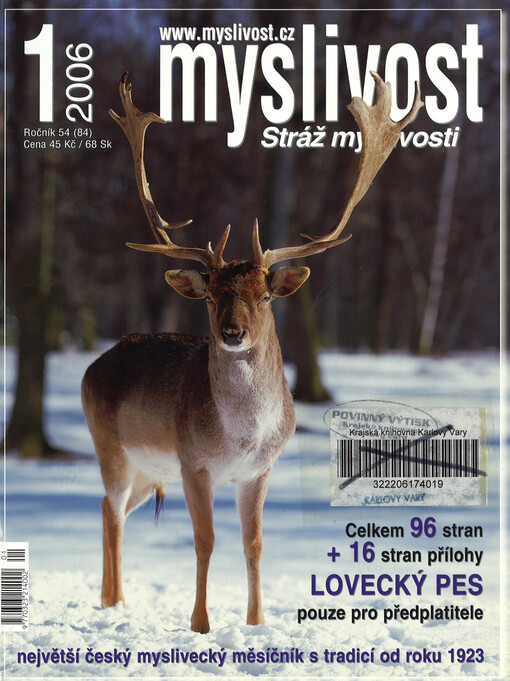 Myslivost : odborný časopis pro lidovou myslivost