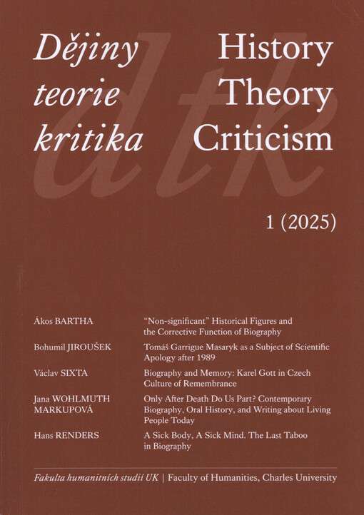 Dějiny - teorie - kritika = History - theory - criticism