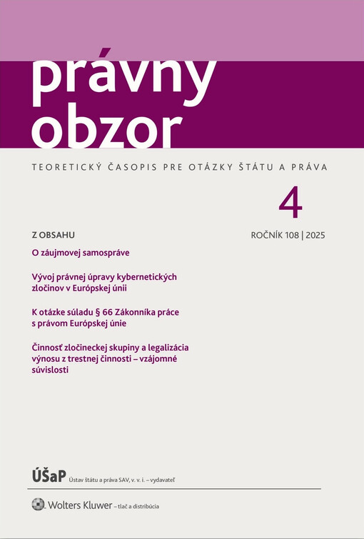 Právny obzor : teoretický časopis pre otázky štátu a práva