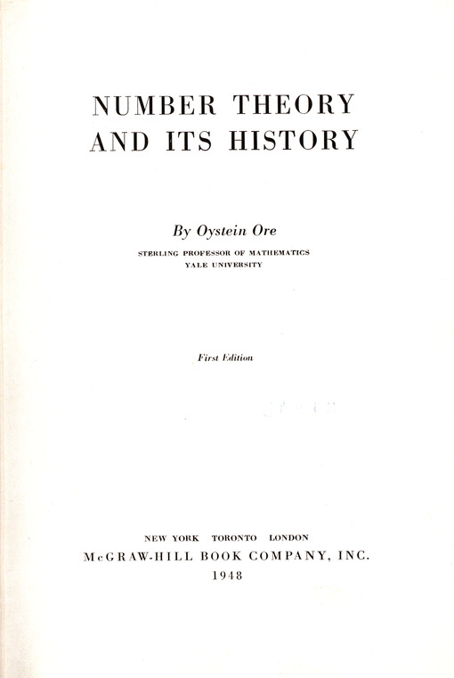 Number theory and its history