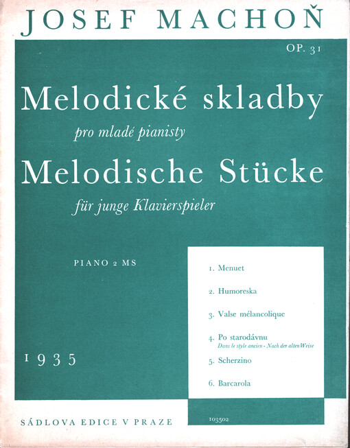 Melodické skladby pro mladé pianisty : op. 31, piano 2 ms