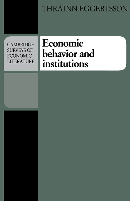 Economic behavior and institutions