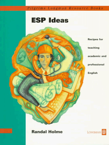 ESP Ideas. Recipes for Teaching Academic and Professional English