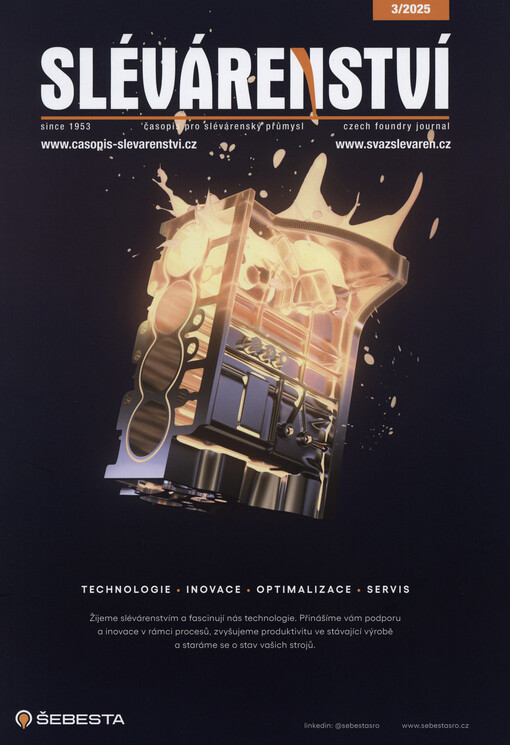 Slévárenství : časopis ministerstva strojírenství a ministerstva hutního průmyslu a rudných dolů