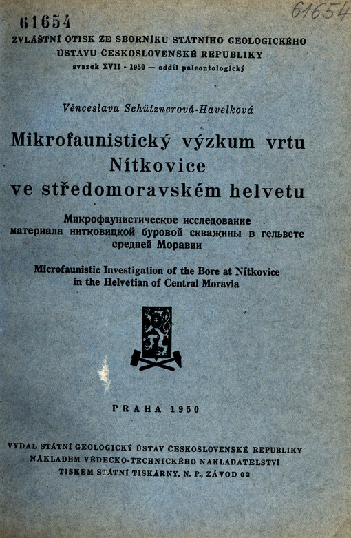 Mikrofaunistický výzkum vrtu Nítkovice ve středomoravském helvetu