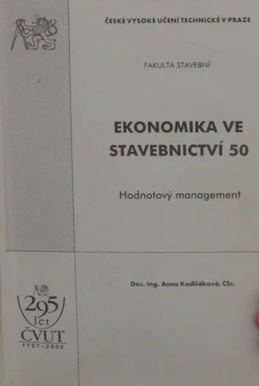 Ekonomika ve stavebnictví 50 :hodnotový management