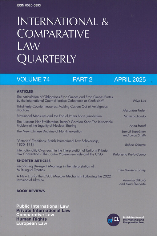 International and comparative law quarterly