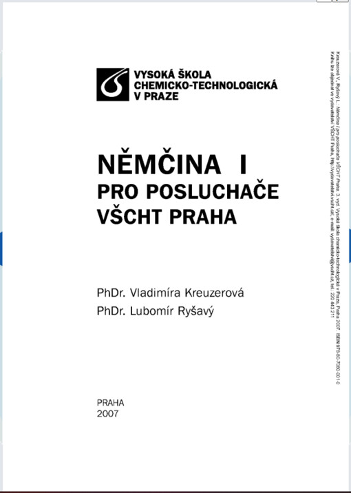 Němčina pro posluchače VŠCHT I
