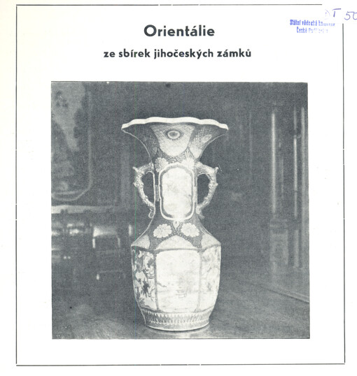 Orientálie ze sbírek jihočeských zámků