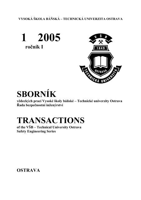 Sborník vědeckých prací Vysoké školy báňské - Technické univerzity Ostrava.