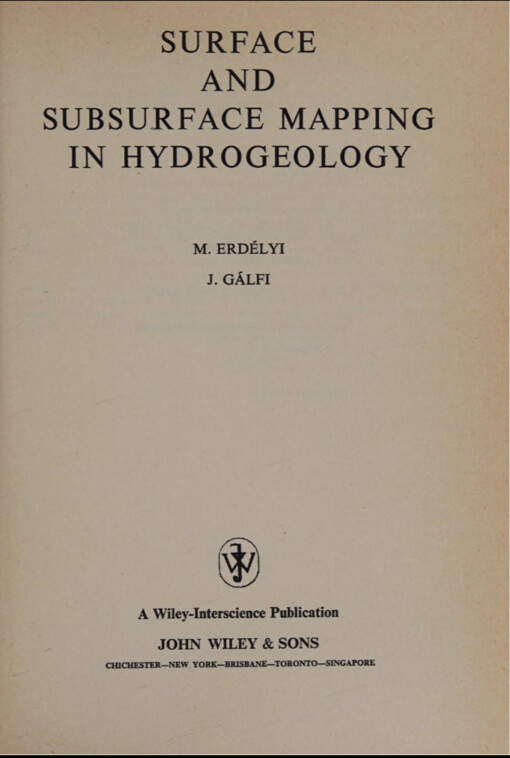 Surface and subsurface mapping in hydrogeology