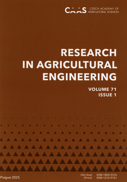 Research in agricultural engineering = Zemědělská technika