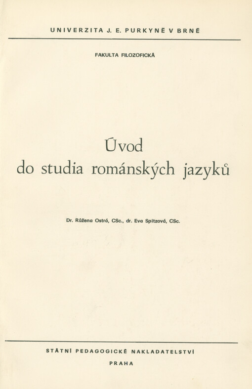 Úvod do studia románských jazyků