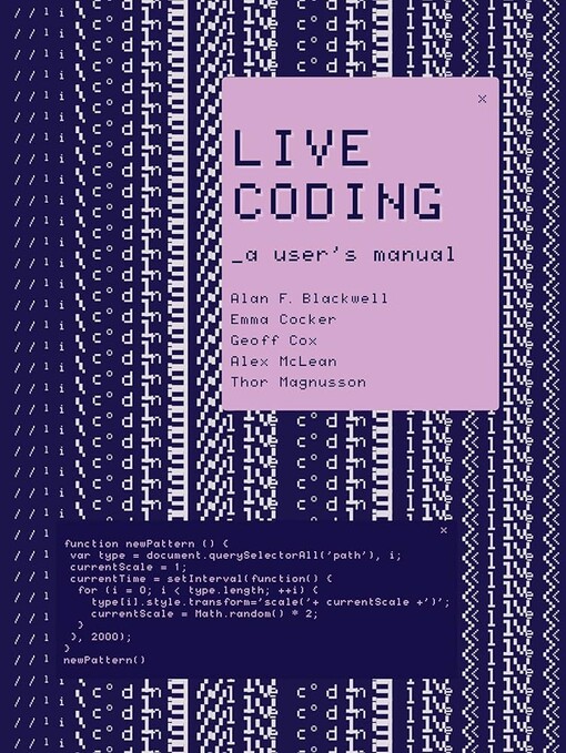 Live coding :a user's manual
