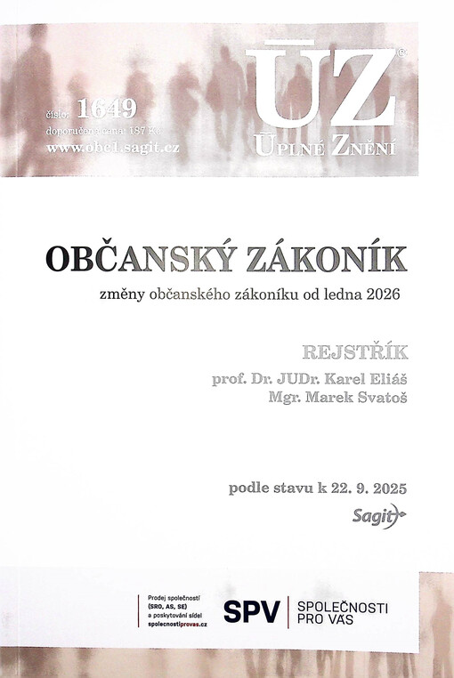 Občanský zákoník : změny občanského zákoníku od ledna 2026 : podle stavu k 22.9.2025