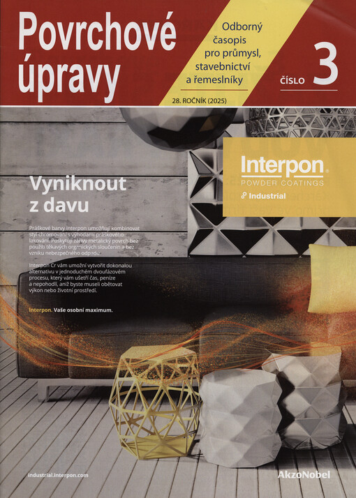 Povrchové úpravy : odborný časopis pro průmysl, stavebnictví a řemeslníky