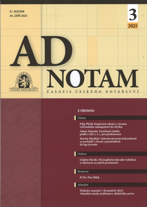 Ad Notam : notářský časopis