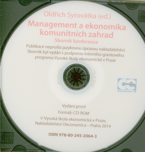 Management a ekonomika komunitních zahrad : sborník konference
