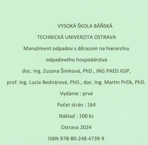 Manažment odpadov s dôrazom na hierarchiu odpadového hospodárstva
