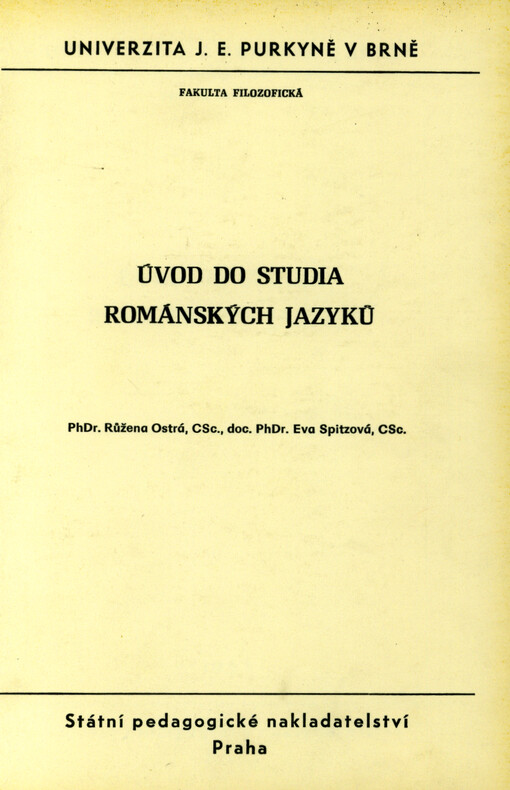 Úvod do studia románských jazyků