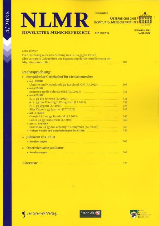 Newsletter Menschenrechte