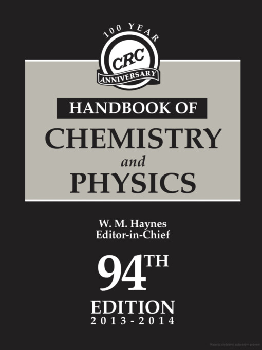 CRC handbook of chemistry and physics :a ready-reference book of chemical and physical data