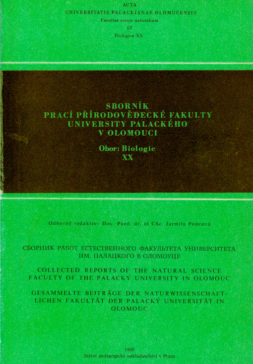 Sborník prací přírodovědecké fakulty University Palackého v Olomouci. Obor: Biologie