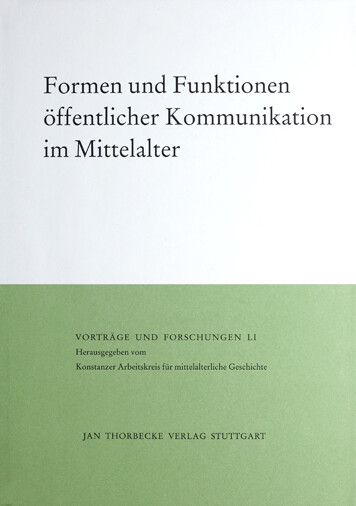 Formen und Funktionen öffentlicher Kommunikation im Mittelalter