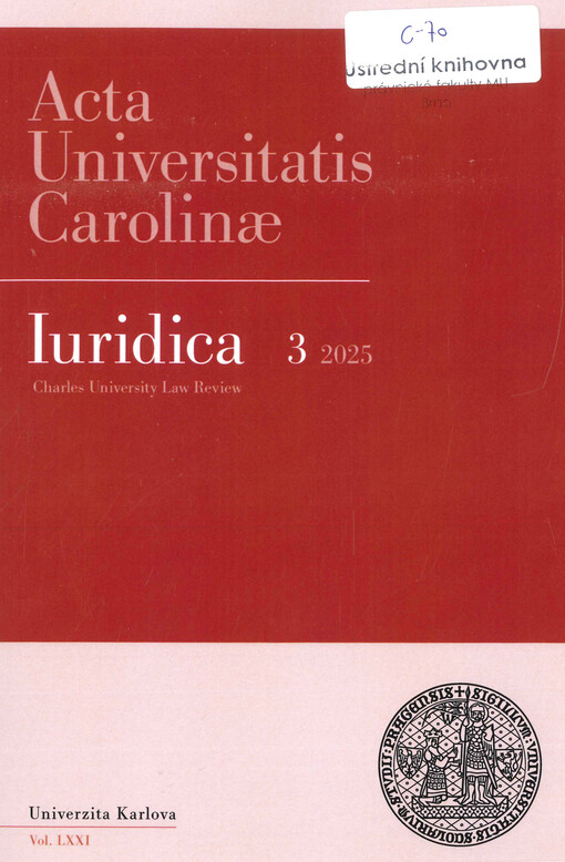Acta Universitatis Carolinae. Iuridica