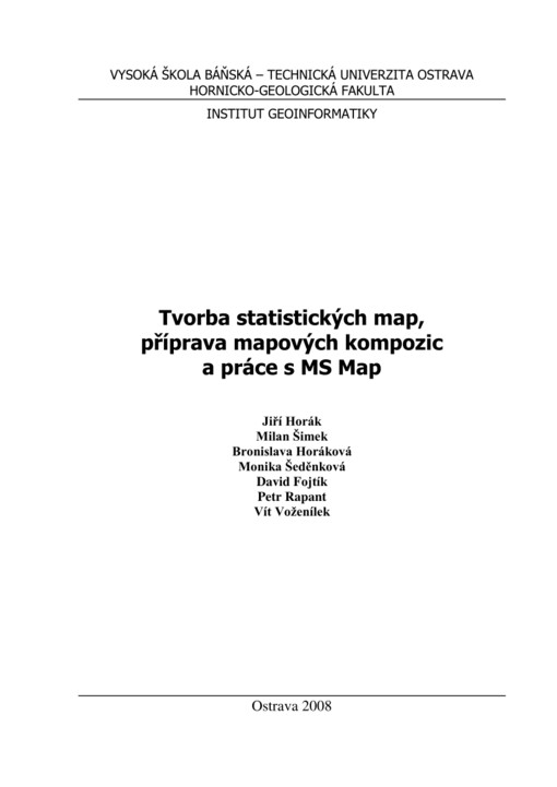 Tvorba statistických map, příprava mapových kompozic a práce s MS Map