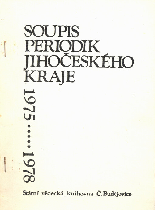 Soupis periodik Jihočeského kraje 1975-1978
