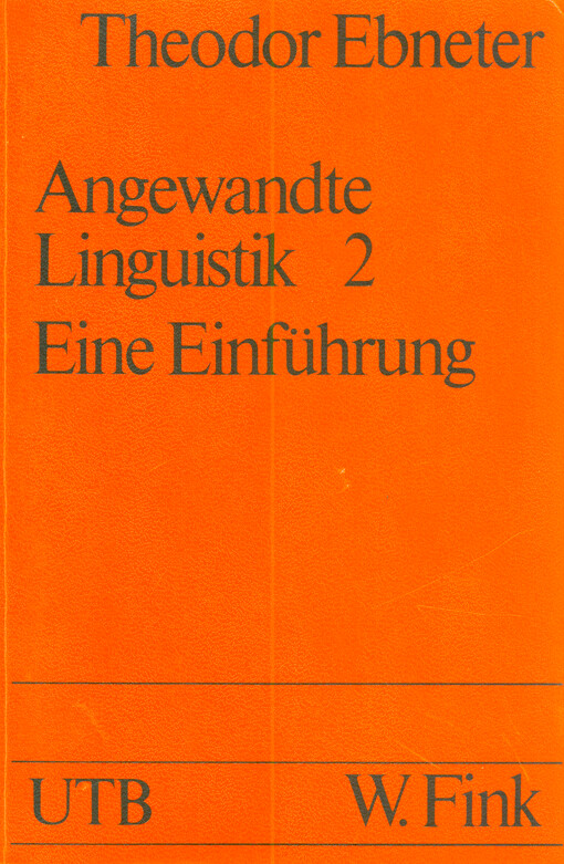 Angewandte Linguistik : eine Einführung. 2, Sprachunterricht