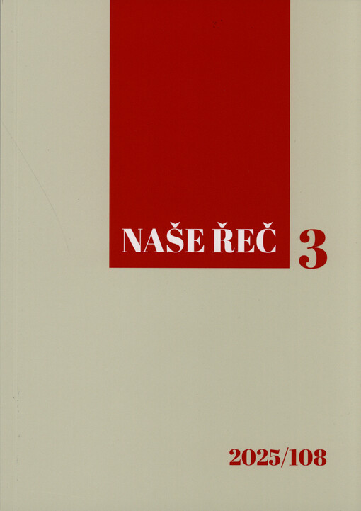 Naše řeč : listy pro vzdělání a tříbení jazyka českého