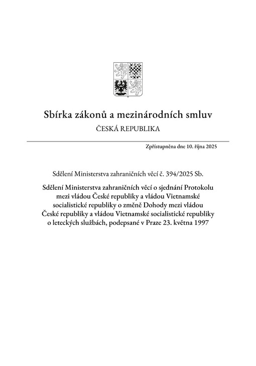 Sbírka zákonů a mezinárodních smluv : Česká republika