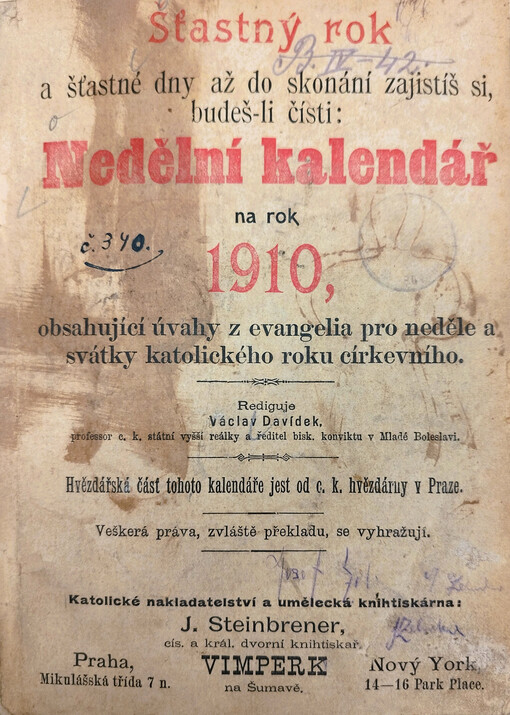 Nedělní kalendář : Obsahující úvahy z evangelia pro neděle a svátky katolického roku církevního 