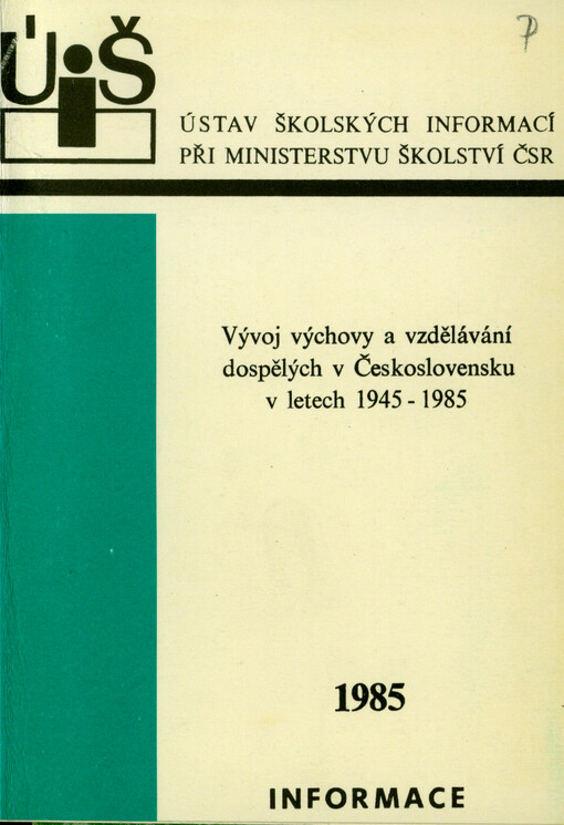 Vývoj výchovy a vzdělávání dospělých v Československu v letech 1945-1985