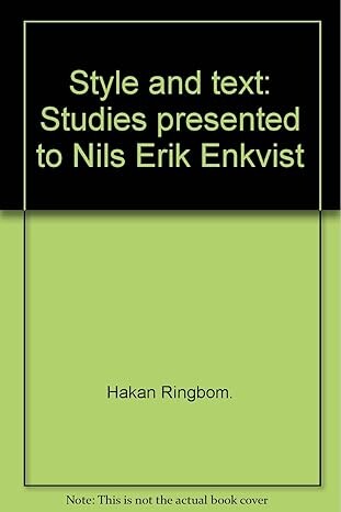 Style and text : studies presented to Nils Erik Enkvist