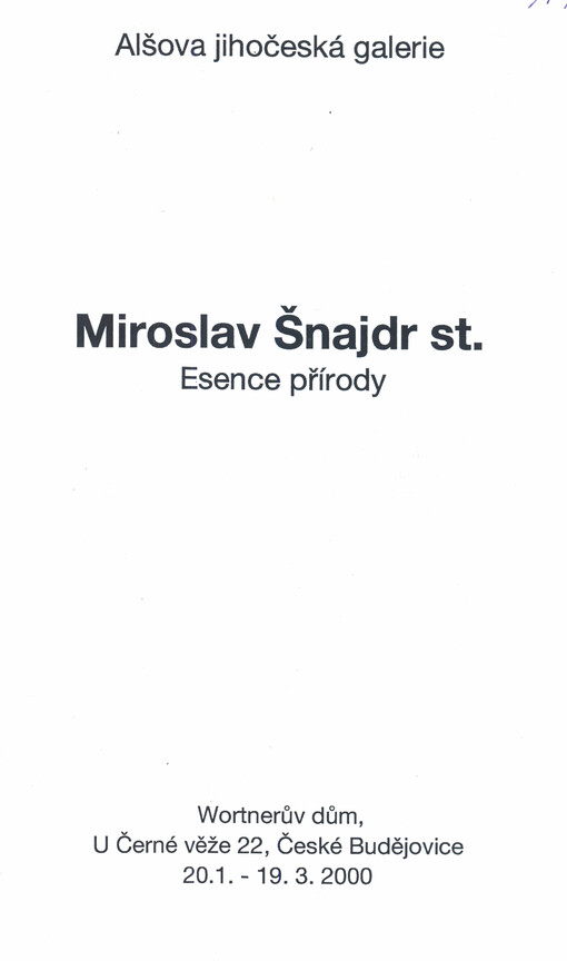 Miroslav Šnajdr st. : esence přírody