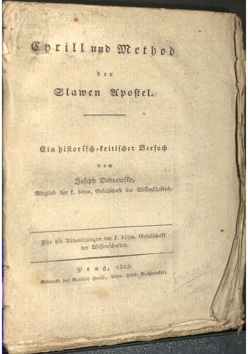 Cyrill und Method der Slawen Apostel : ein historisch-kritischer Versuch