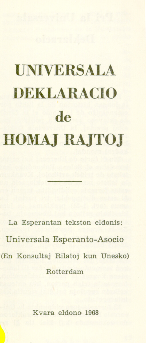 Universala Deklaracio de Homaj Rajtoj