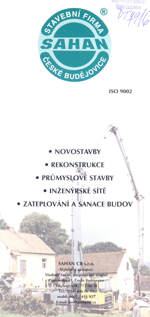 Stavební firma SAHAN České Budějovice