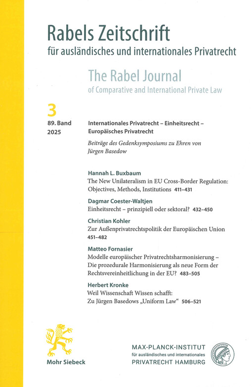 Rabels Zeitschrift für ausländisches und internationales Privatrecht