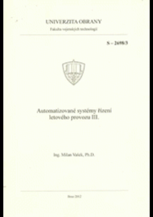 Automatizované systémy řízení letového provozu I.