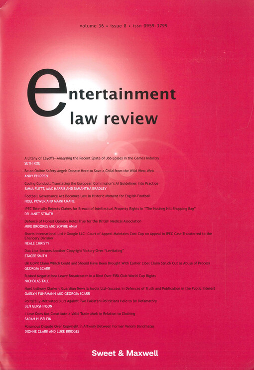 Entertainment law review