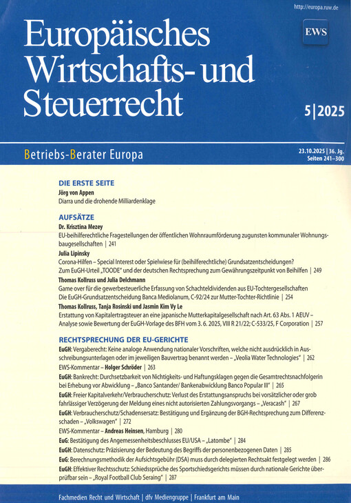 Europäisches Wirtschafts- und Steuerrecht : Betriebs-Berater für Europarecht