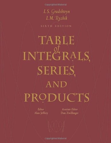Table of integrals, series, and products